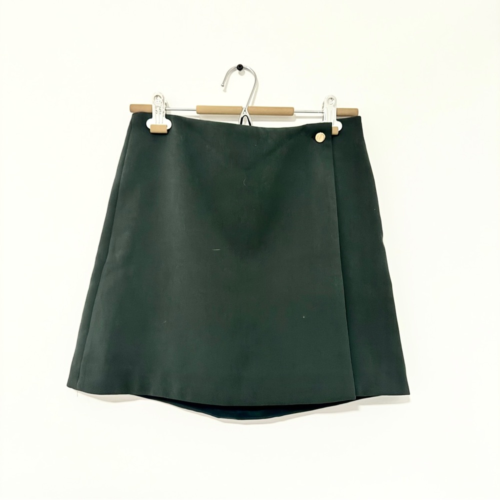 Babaton Wayne Skirt Dark Green Wrap Mini